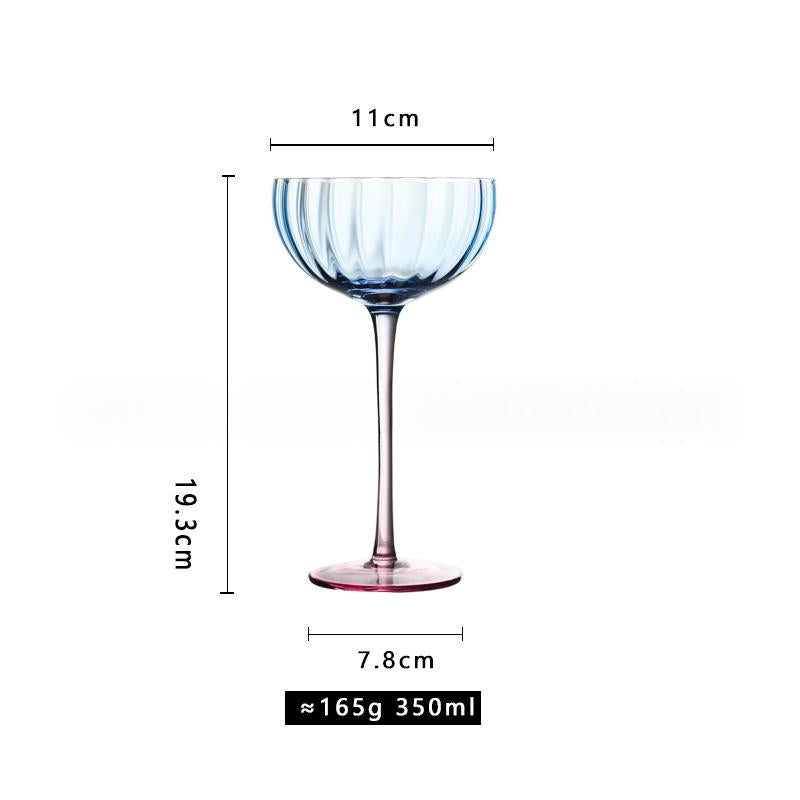 Couleur-bloc verre de vin à rayures verticales