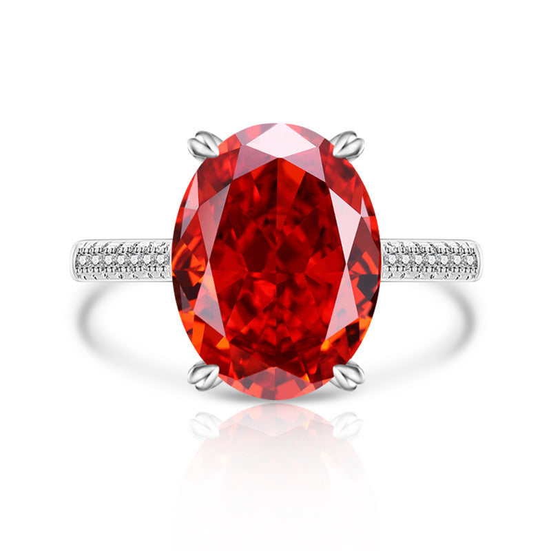 Femme Versatile Casual Papalacha Haute Carbone Diamant Fleur de Glace Anneau