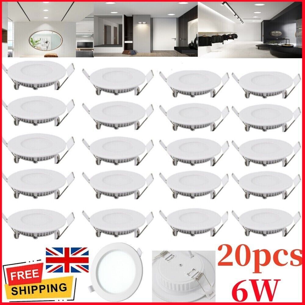 20X Ultra Slim encastré LED panneau plat Plafond lumières Spot Lumières en bas Spotlights