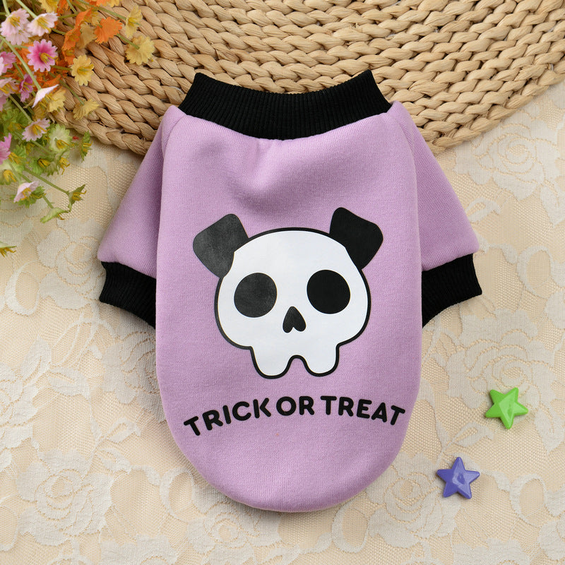 Halloween Pumpkin Crâne animal Teddy Petit chien Automne Chandail d'hiver