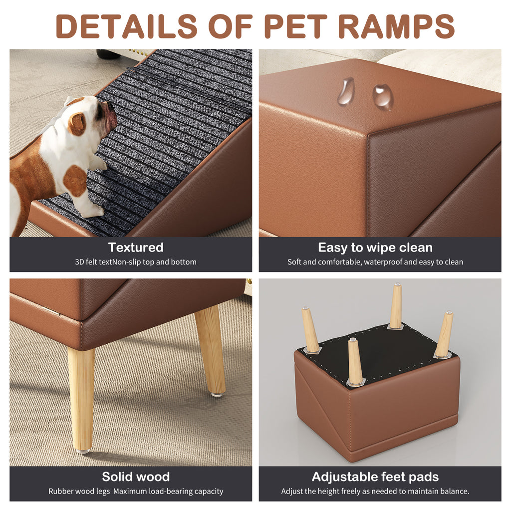 3-en-1 Dog Ramp 18.89"×17.91"×20.08" avec stockage – Étables pour chiens âgés et blessés &