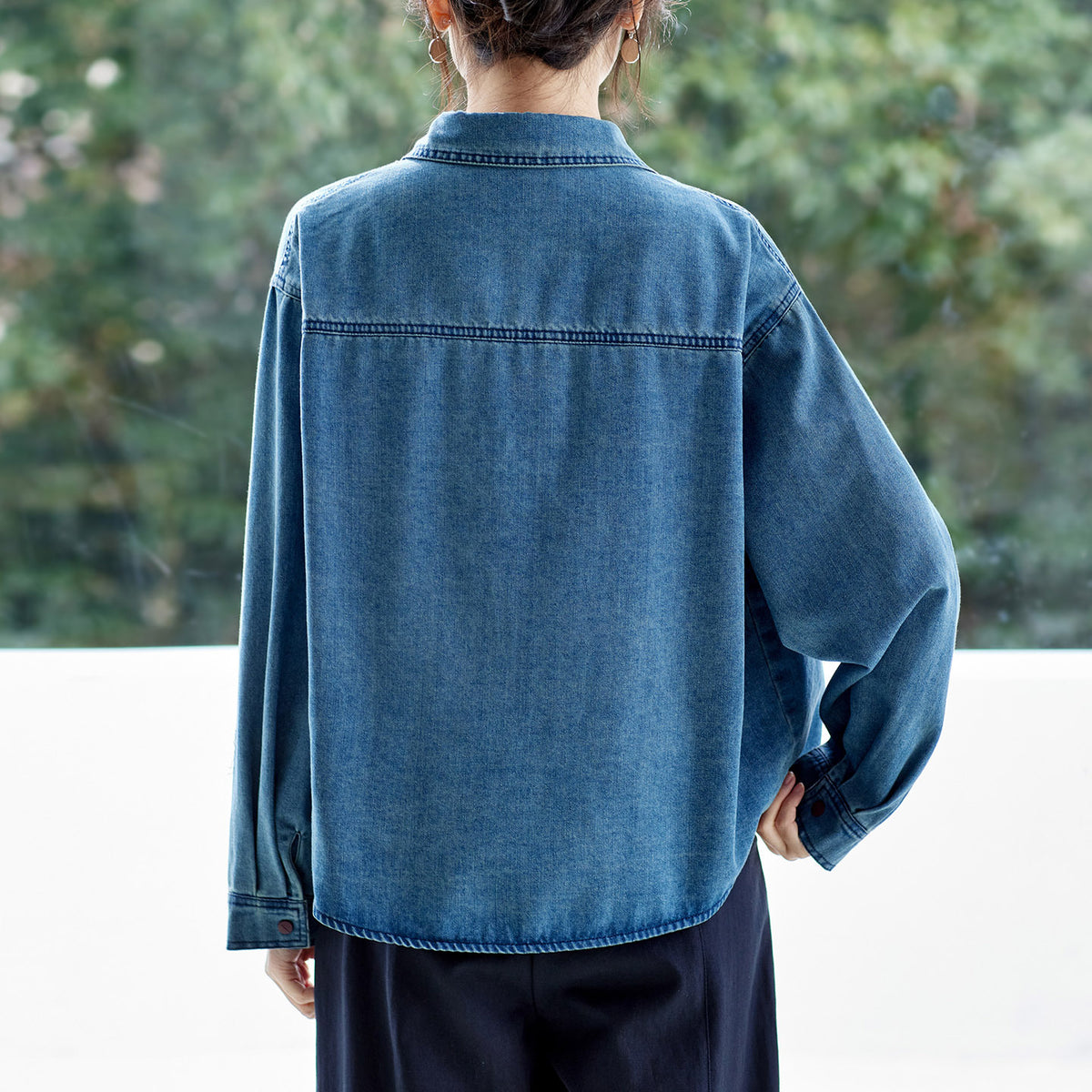 Blouse femme élégante et polyvalente pour vêtements de dessus