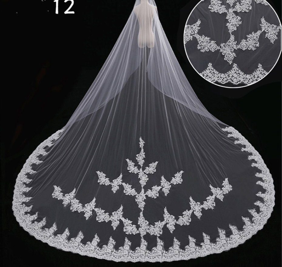 Robe de mariée Long Tail Luxury Super Fée Veil de mariage