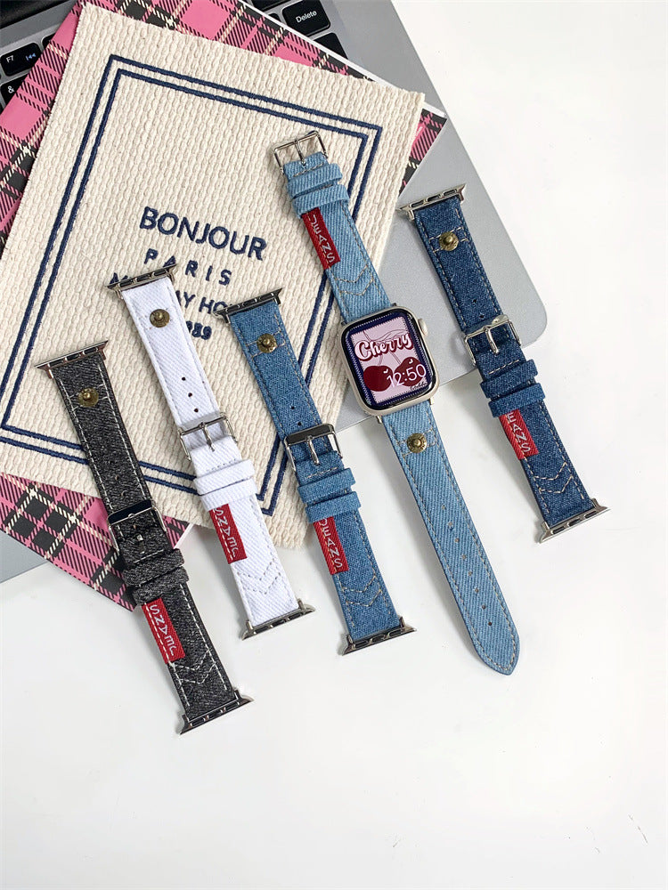 Élégant style de bracelet de montre rétro denim d'été