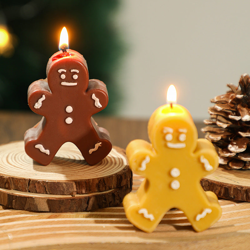 Décorations de Noël Gingerbread Man Bougie parfumée Forme créative Souvenir bureau cadeau
