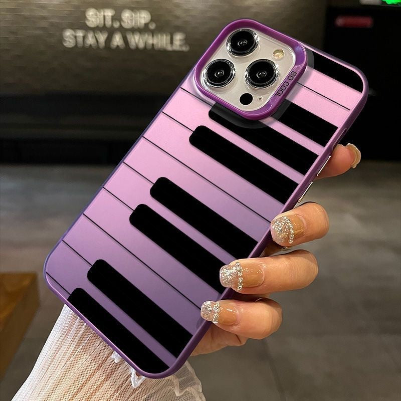Étui de téléphone à thème noir et blanc pour piano