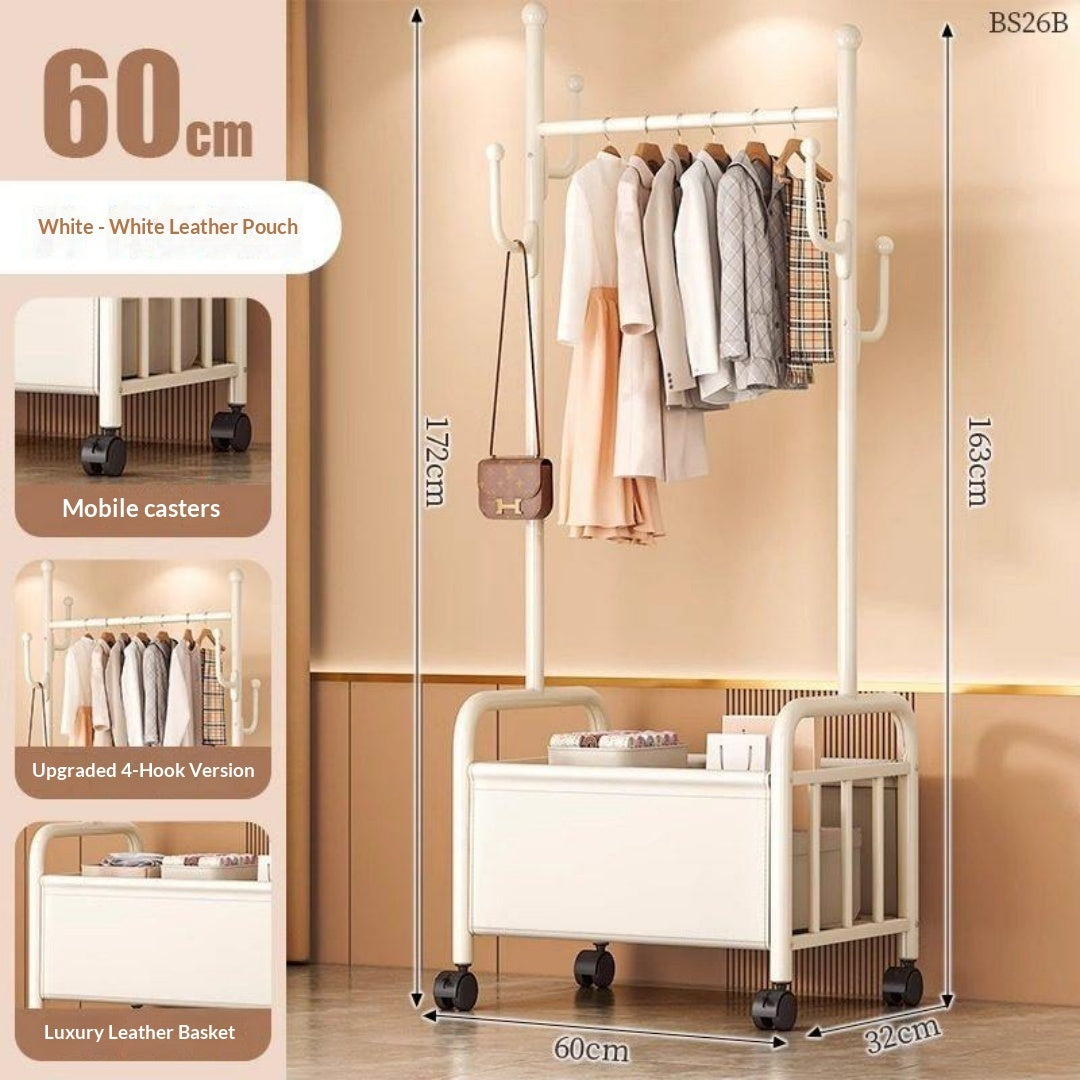 Étage de rack de vêtements Tiroir amovible Armoire Rack Chambre à accrocher Rack Balcon