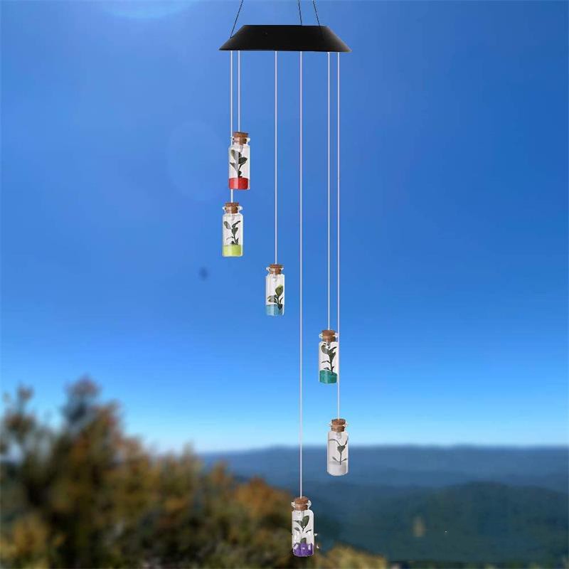 Christmas Decoration Solar Wishing Bottle Wind Chime Gradual Change