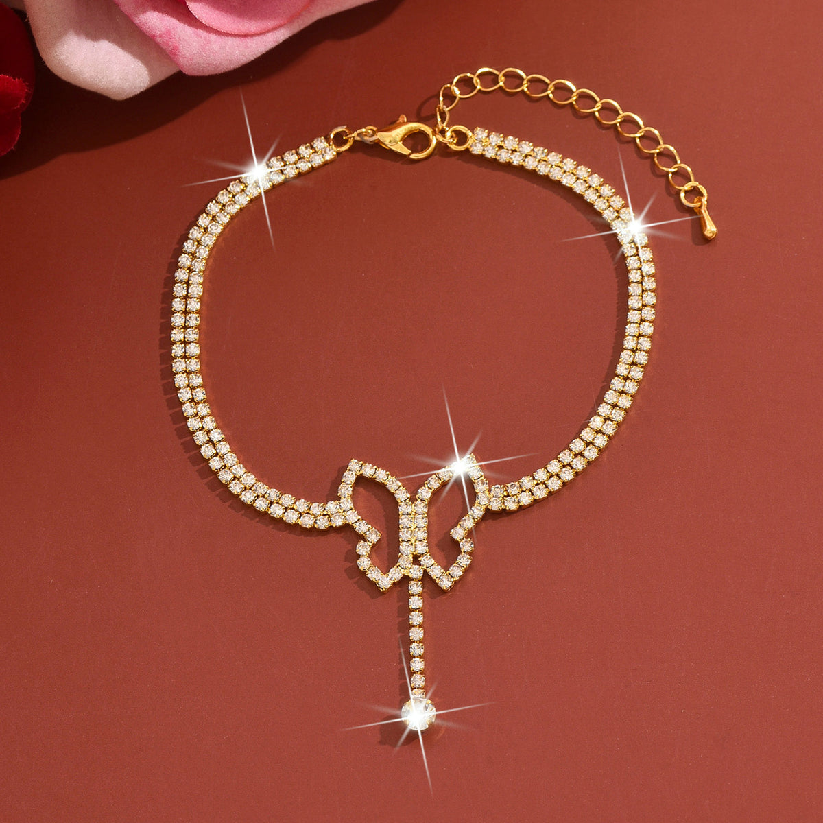 Style Sweet and Simple Strass Bow Tassel Anklet Summer Seaside Beach Vacances Style Fo