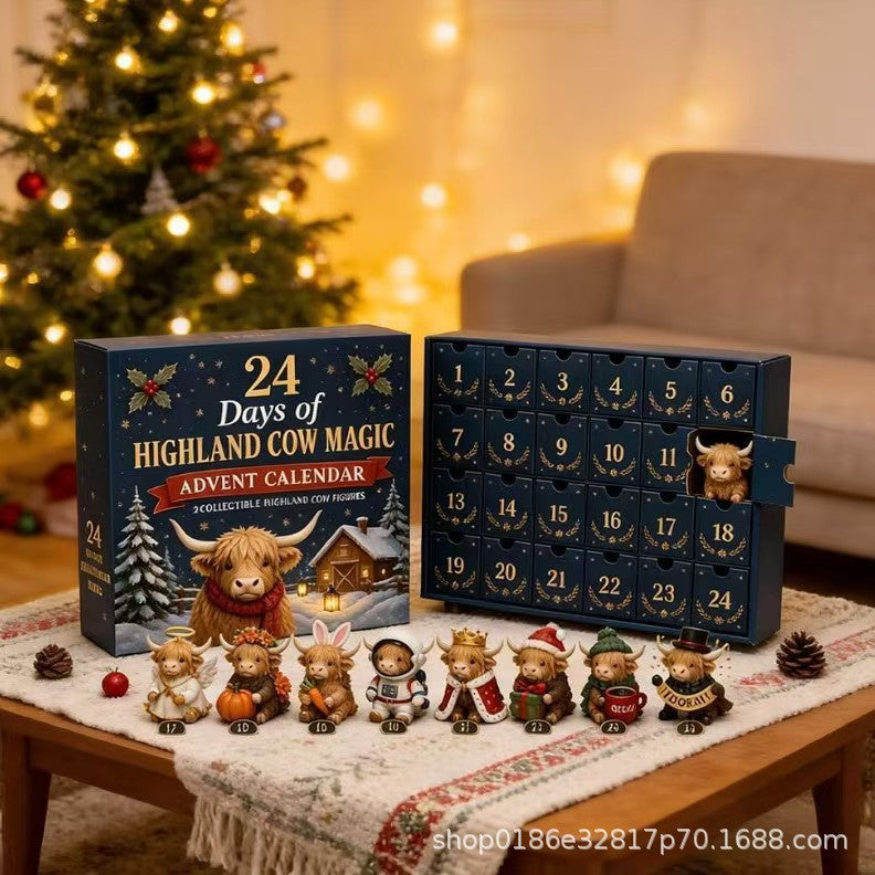 Calendrier de Noël de la vache Highland