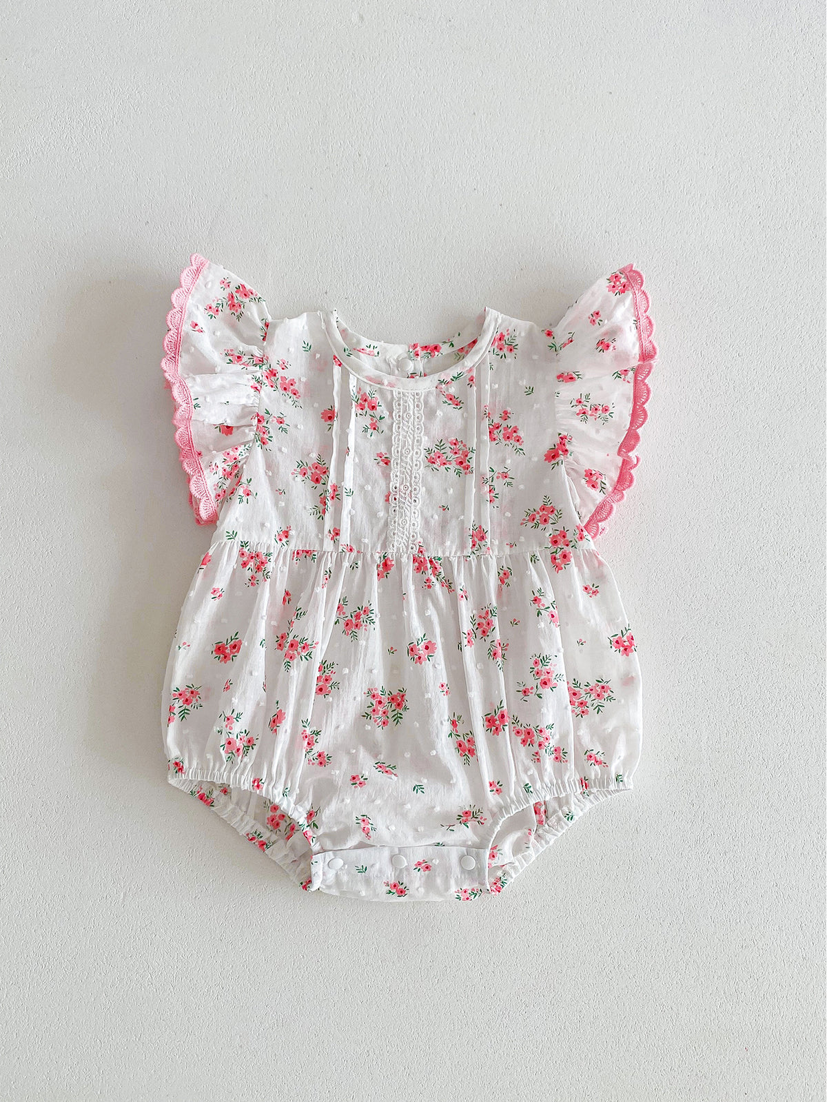Les Rompers de coton Skypurl d'un mois de bébé fille