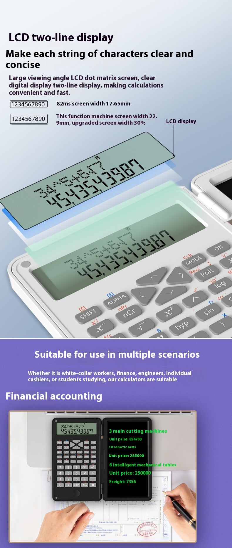 Scientific calculator Special accounting Portable Mini computer tablet typewriter