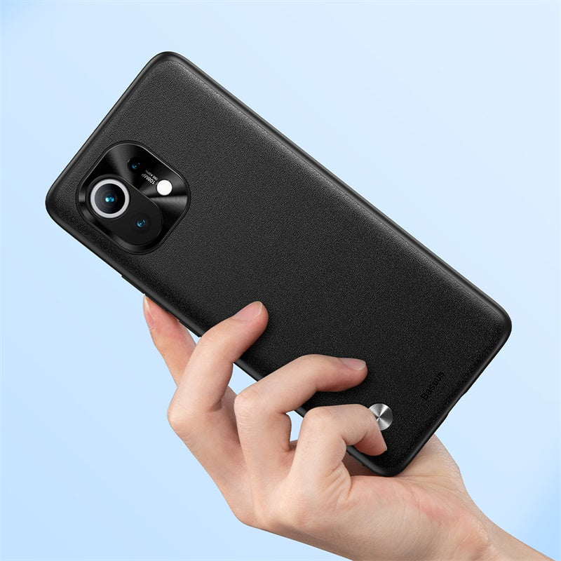 Étui en cuir uni en alliage pour Xiaomi 11