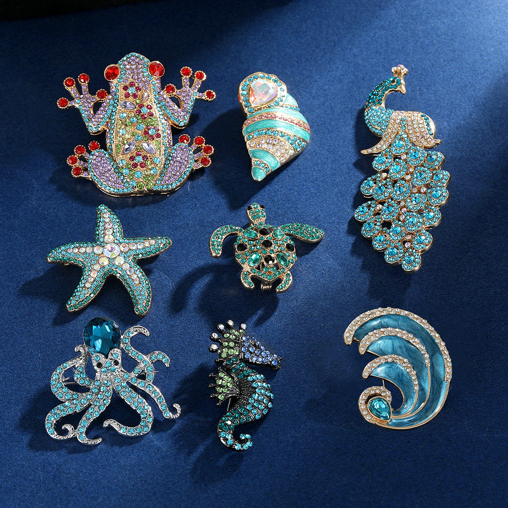 Meilleure vente Tortue de la mer de Strass et Octopus Brooch