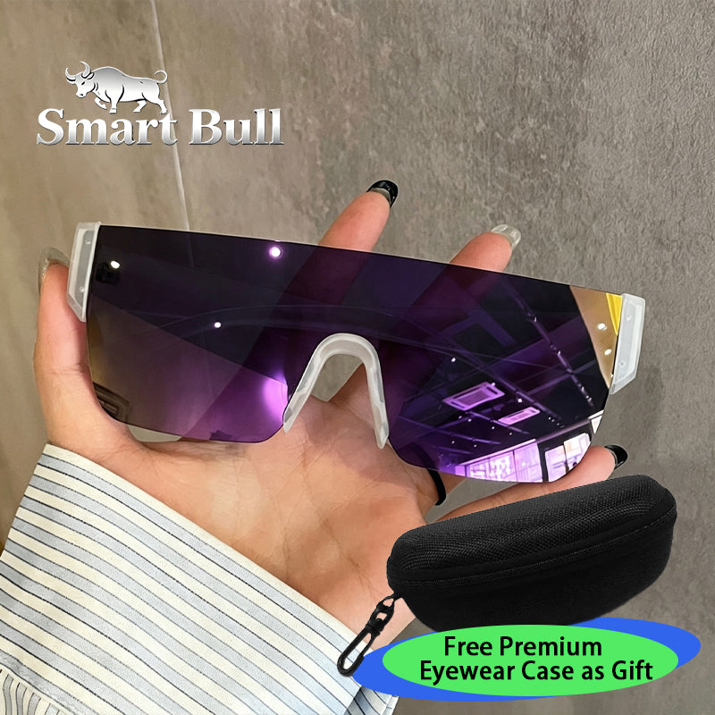 Lunettes de soleil à grand cadre intégrées sans cadre