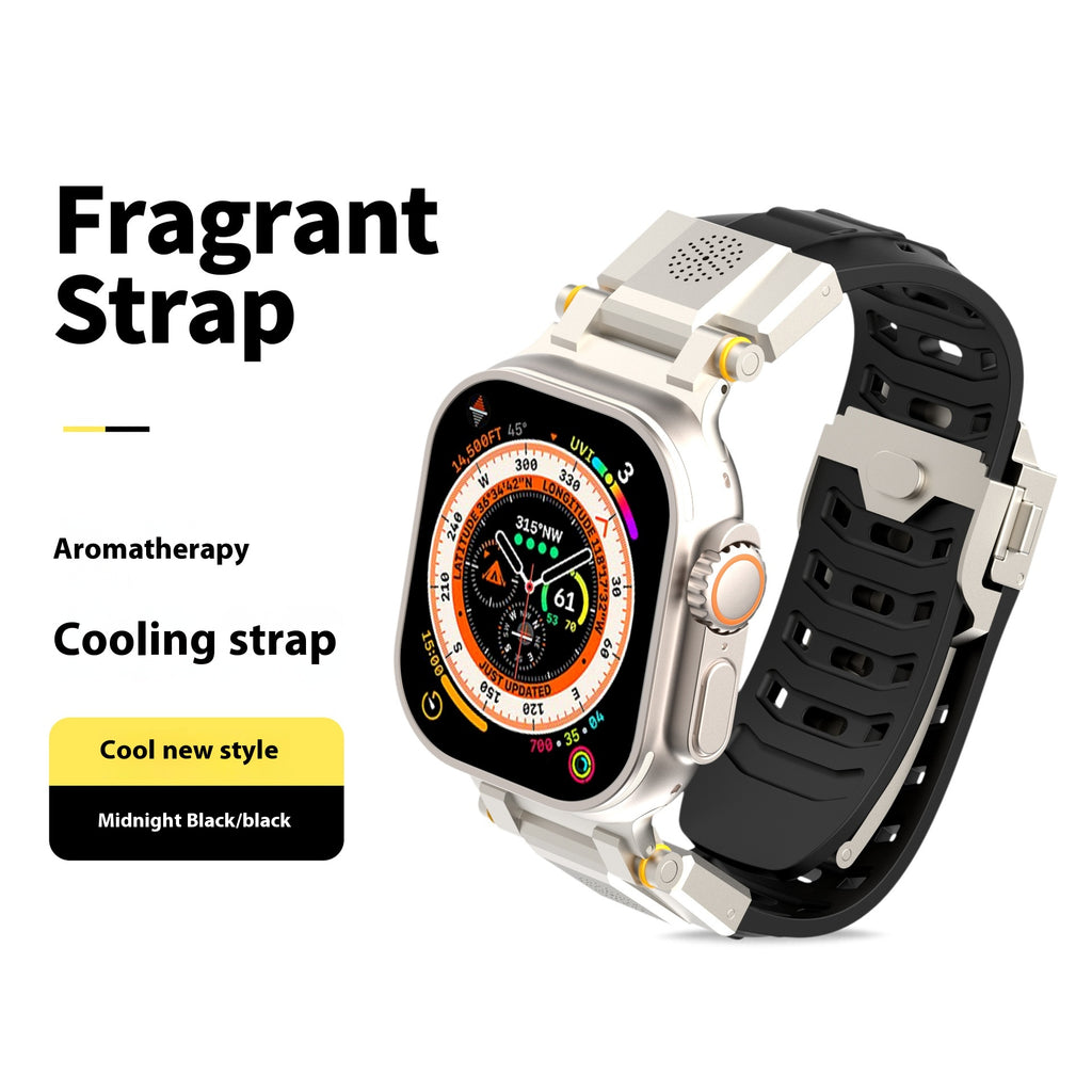 The metal comes with an aromatherapy watch band
