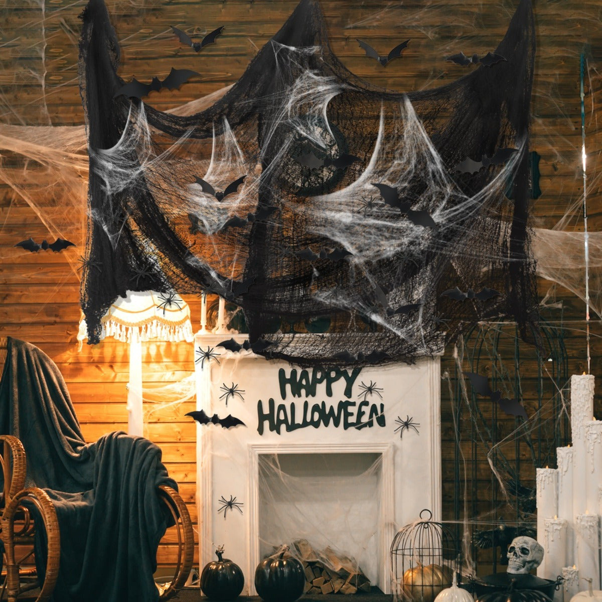 Bricolage Halloween Scary Cloth Décorations d'Halloween Tissu décoratif noir pour partie d'Halloween