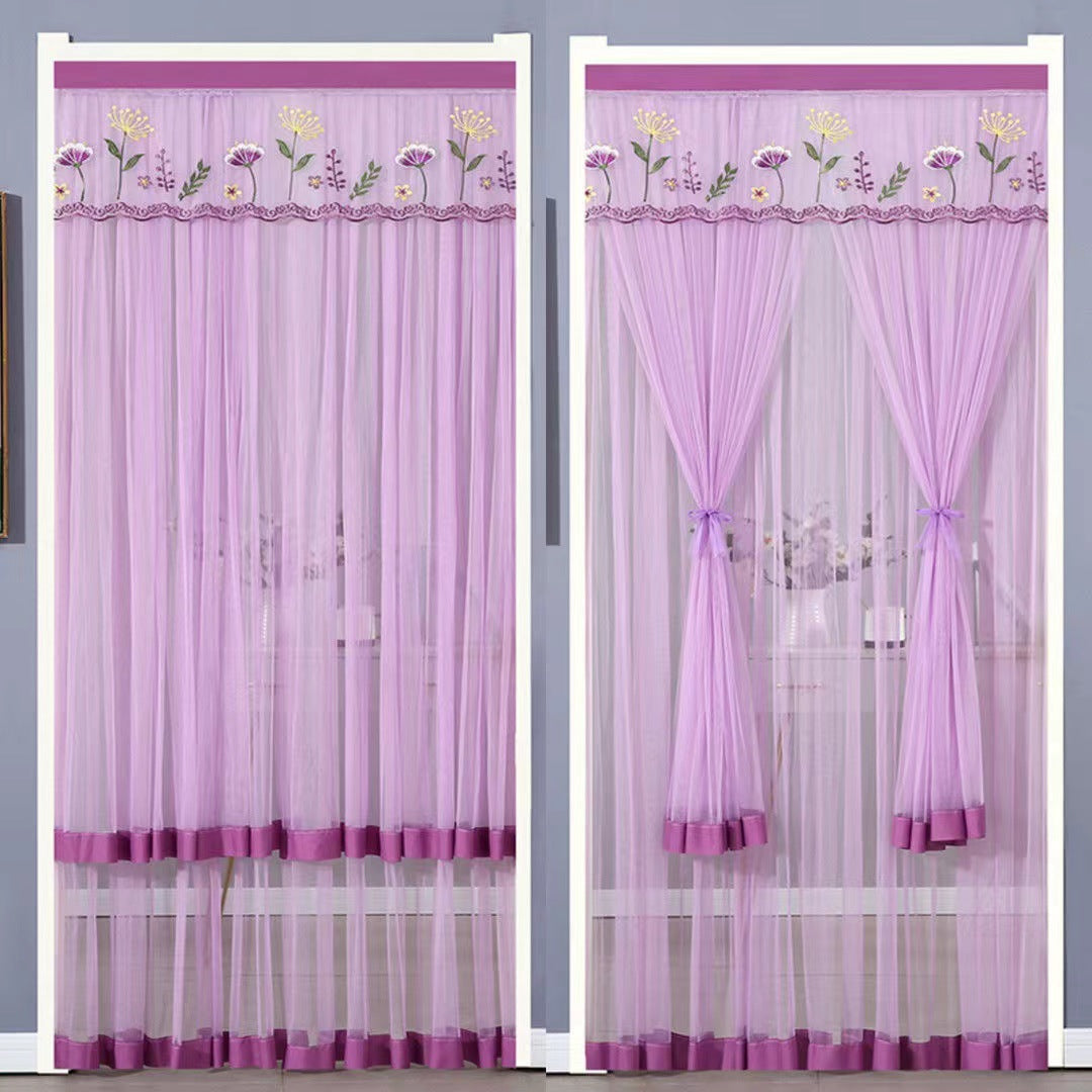 Tissu de rideau résistant aux moustiques sans punch Mesh Rideaux Chambre Dentelle Partition Four Seasons