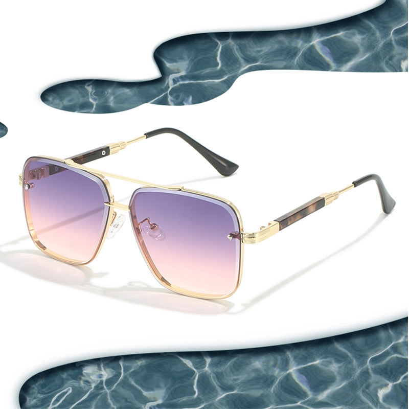 Lunettes de soleil en métal pour hommes