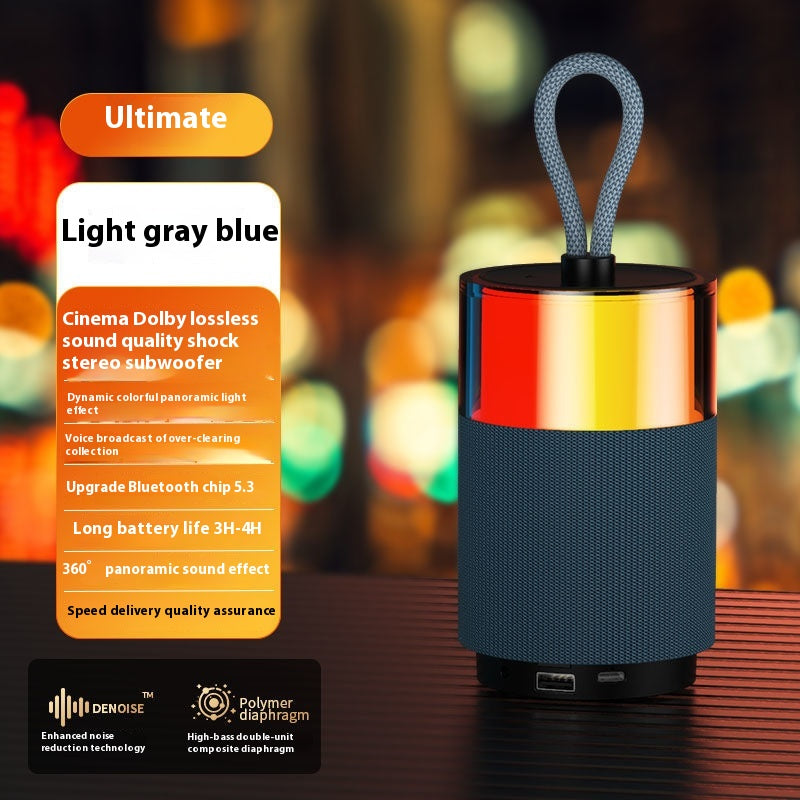 Mini Bluetooth sans fil haut-parleur couleur lumière sous-woofer longue durée de vie de la batterie