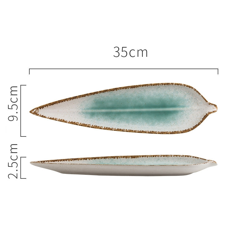 Feuille longue en forme de plaque de céramique Sushi Créativité