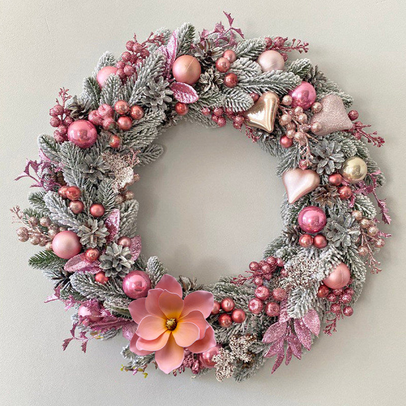 Wreath décoratif PE Flocked de Noël