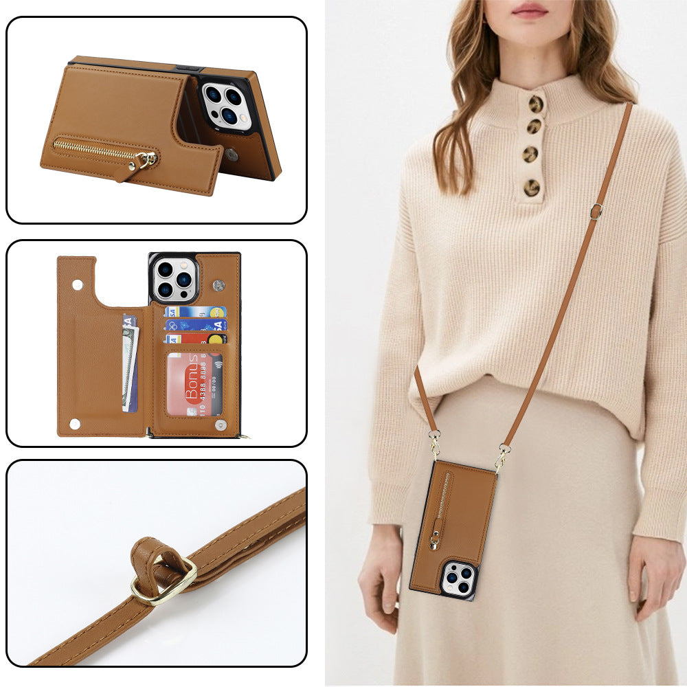 Sangle d'épaules transversales Flip Card Zipper Protection Shell