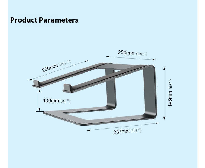 Riser de bureau en alliage d'aluminium pour ordinateur portable