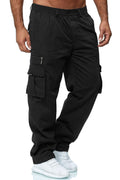 Pantalons de fitness pour homme EBay Casual Multi-Pocket Loose Straight Pantalons de fitness