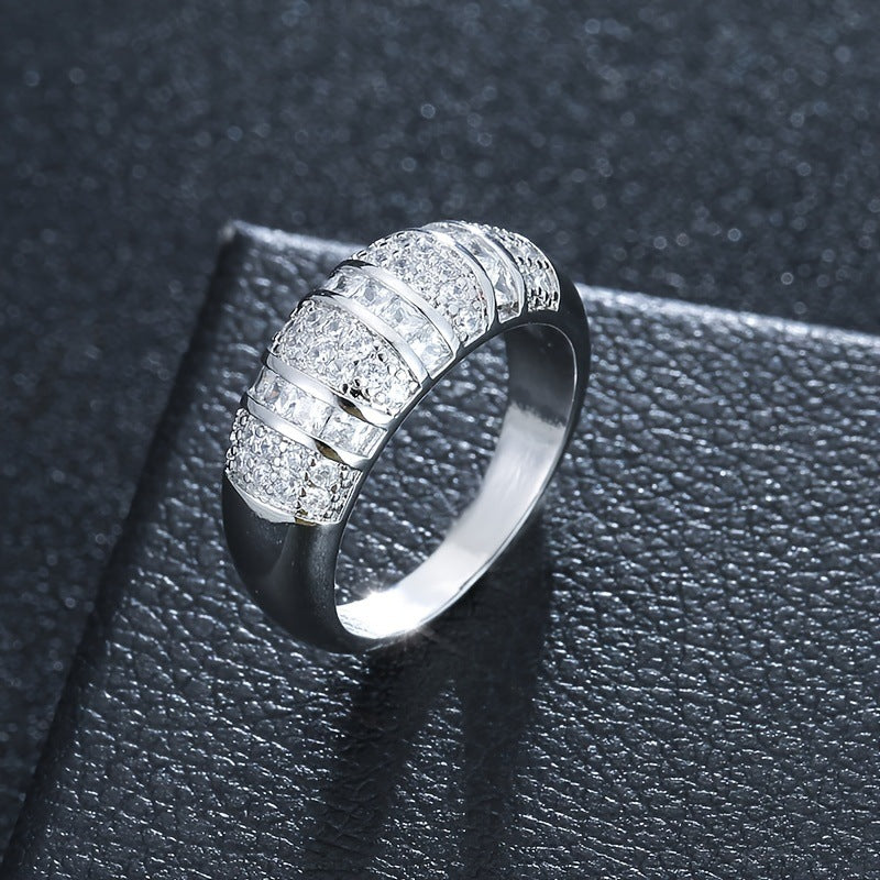 Anneau Zircon incrusté de cuivre pour femmes
