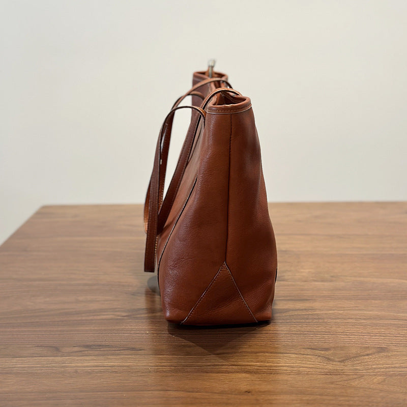 Cowhide Printemps Été Sac à épaule de grande capacité