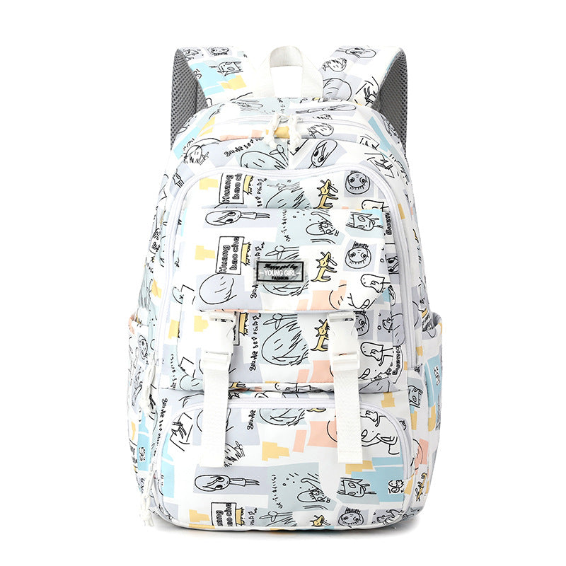 Sac à dos imprimé léger Grande capacité Middle School Student Schoolbag