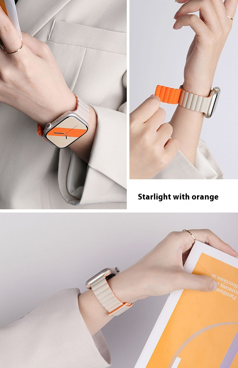 Bracelet de montre magnétique en silicone bande