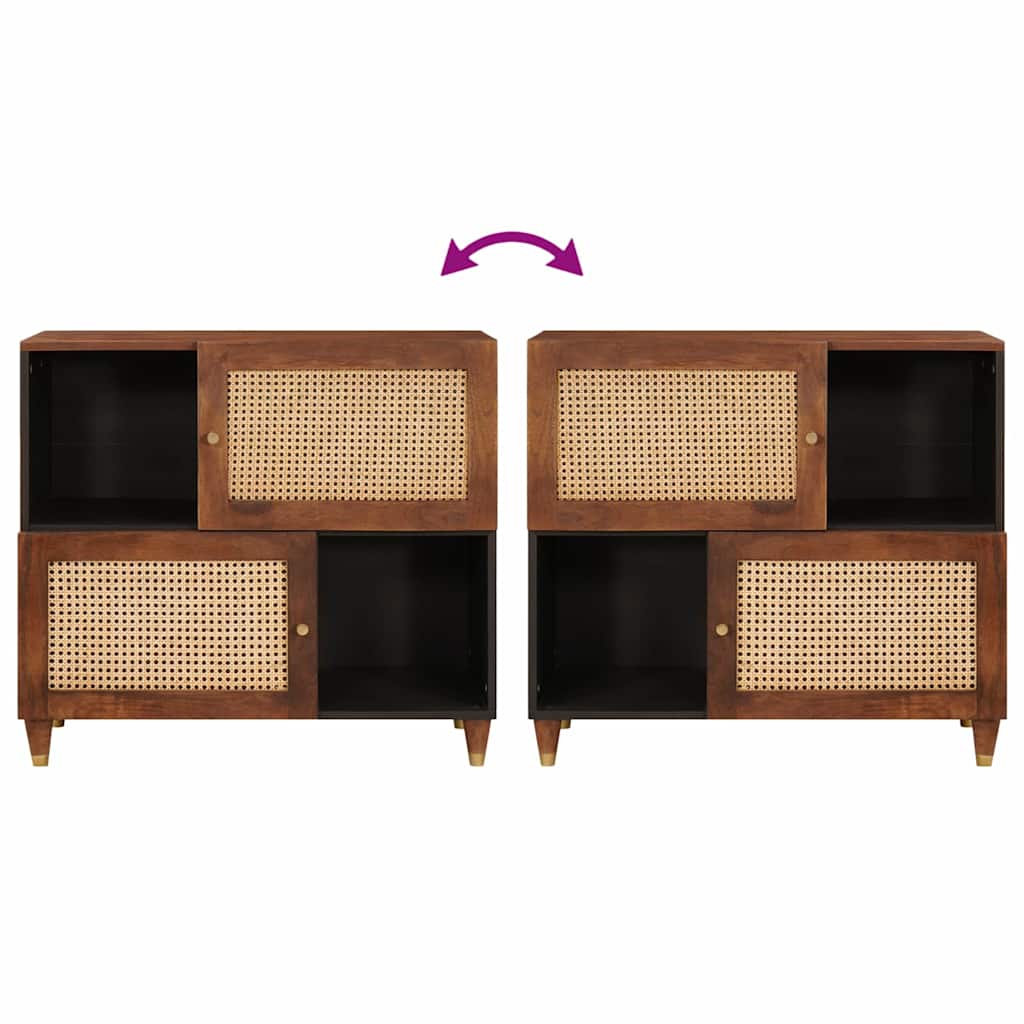 Buffet Brown 80 x 33,5 x 75 cm Tube et bois massif de mangue