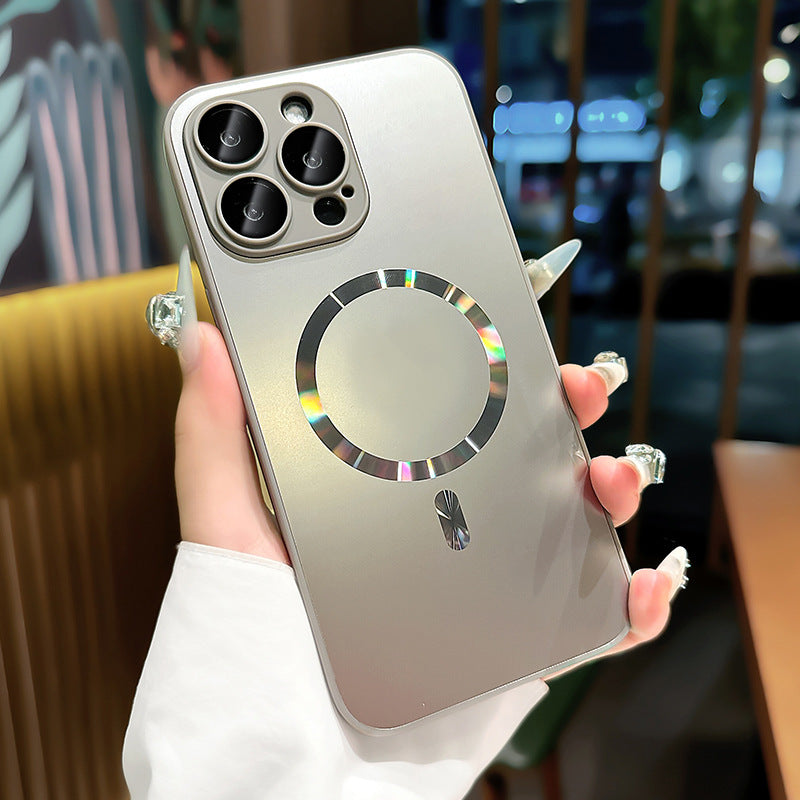 Magnétique avec protège-objectif Étui de téléphone tout compris résistant à la chute