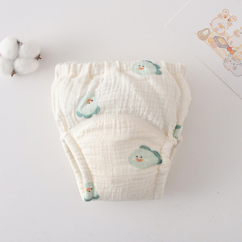 Pantalon d'entrainement en Urine pour bébé en coton Gauze Pantoufles pures à couches