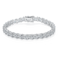 S925 Argent Sterling 4,5x4,5mm Princess Cut Moissanite Tennis Bracelet D Couleur VVS1 16-18-