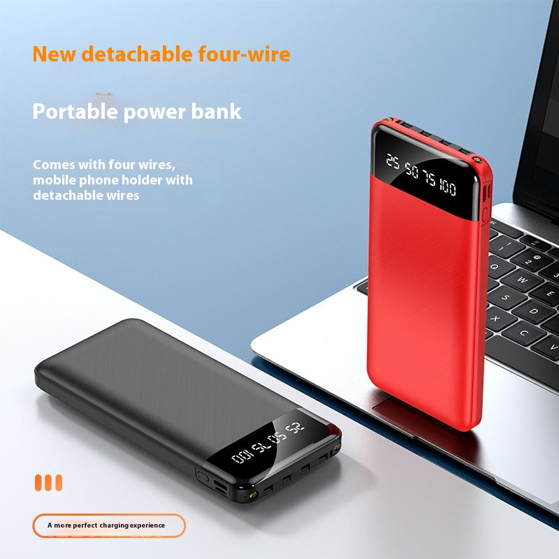 Portable ultra-mince avec banque d'alimentation par câble Grande capacité Alimentation mobile