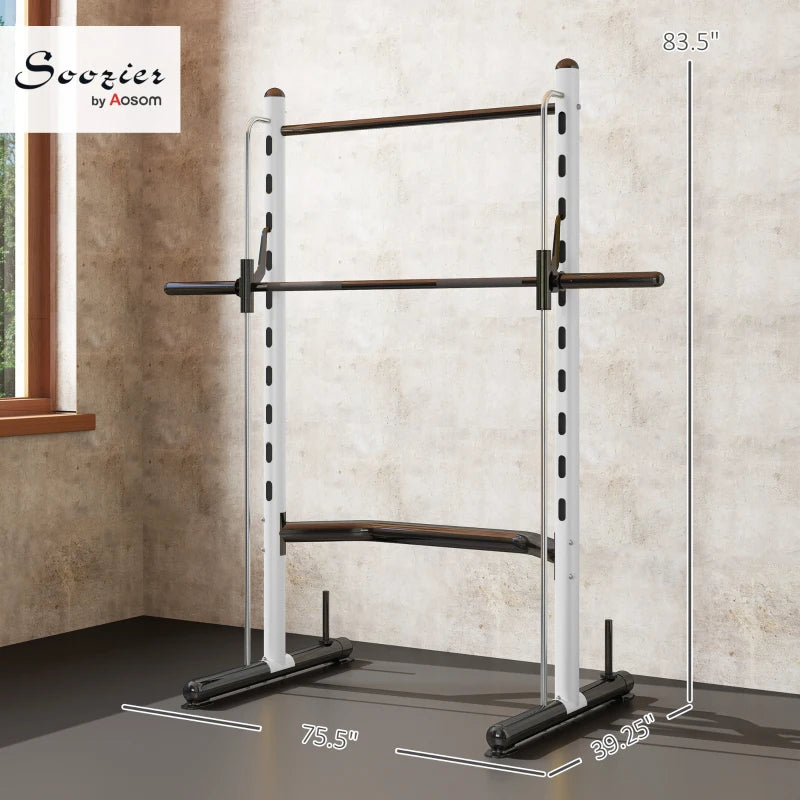 Rack de squat avec barre de traction et barre de Barbell réglable de banc presse multi-fonction poids L
