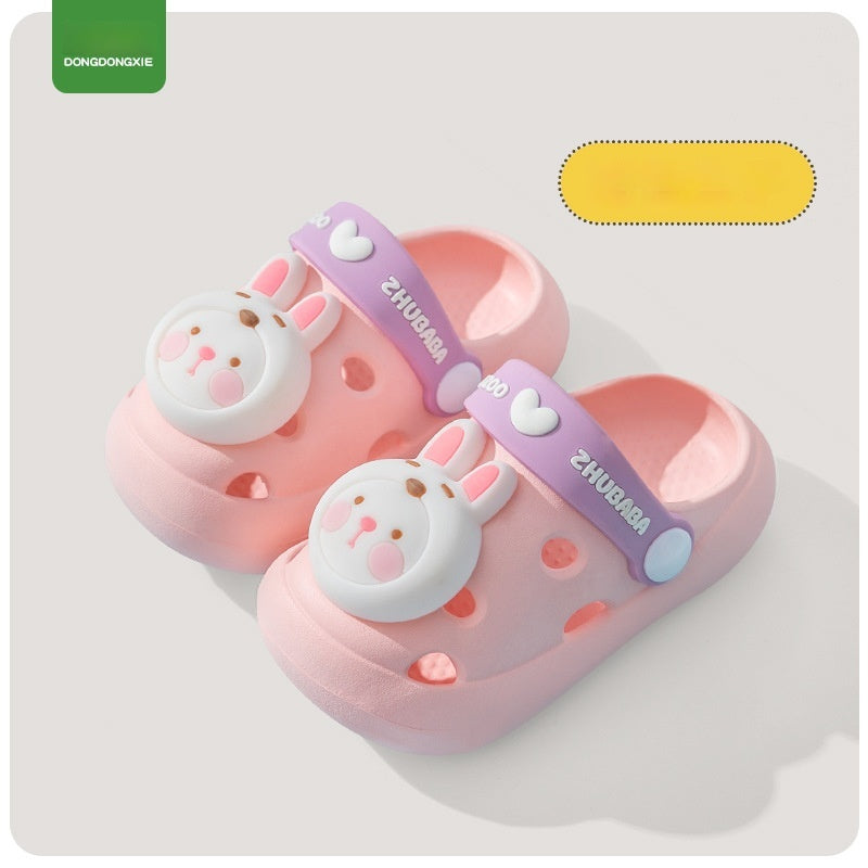 Pantoufles pour enfants Summer Cartoon Baby Soft Bottom Hole Chaussures Garçons et Filles Fermé orteil S