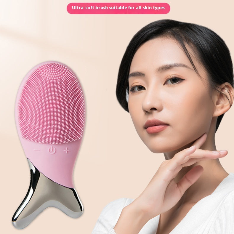 Système de nettoyage de gel de silicone Nettoyant du visage électrique Brosse de nettoyage Poches inductifs