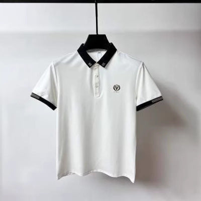 Lapel T-shirt manches courtes Polo polyvalent Hommes