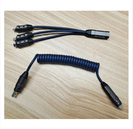 Câble de données de charge rapide télescopique à ressort 240W