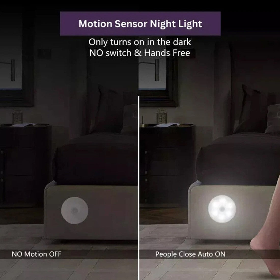 Capteur lumière LED Motion PIR USB rechargeable Armoire portable lampe de nuit