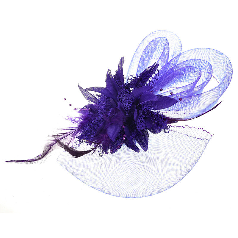 Fleur de tête de maille de plume de mariée
