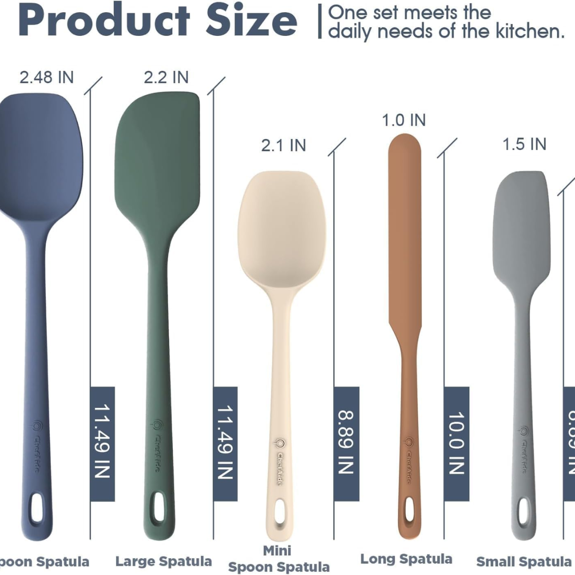 Spatule en caoutchouc de qualité alimentaire de 5 pièces