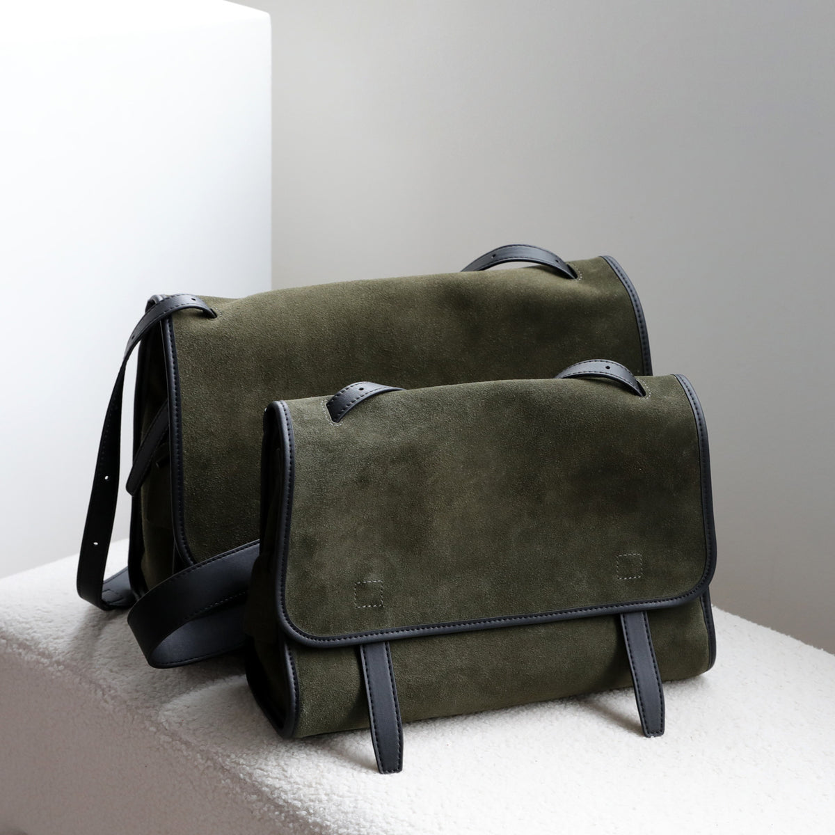 Sac de messager en cuir mat de grande capacité