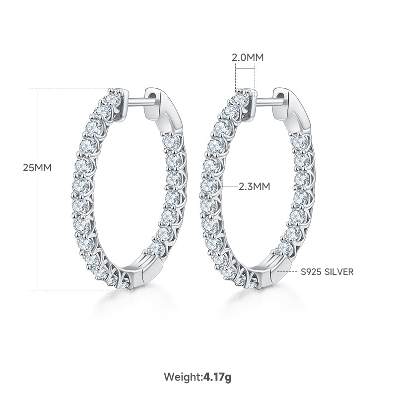 4.2g S925 Sterling Silver Moissanite Earrings