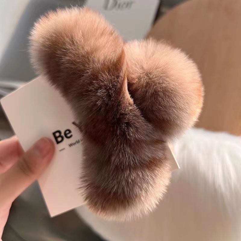 Véritable Rex lapin cheveux mignon en peluche coiffure griffe cheveux