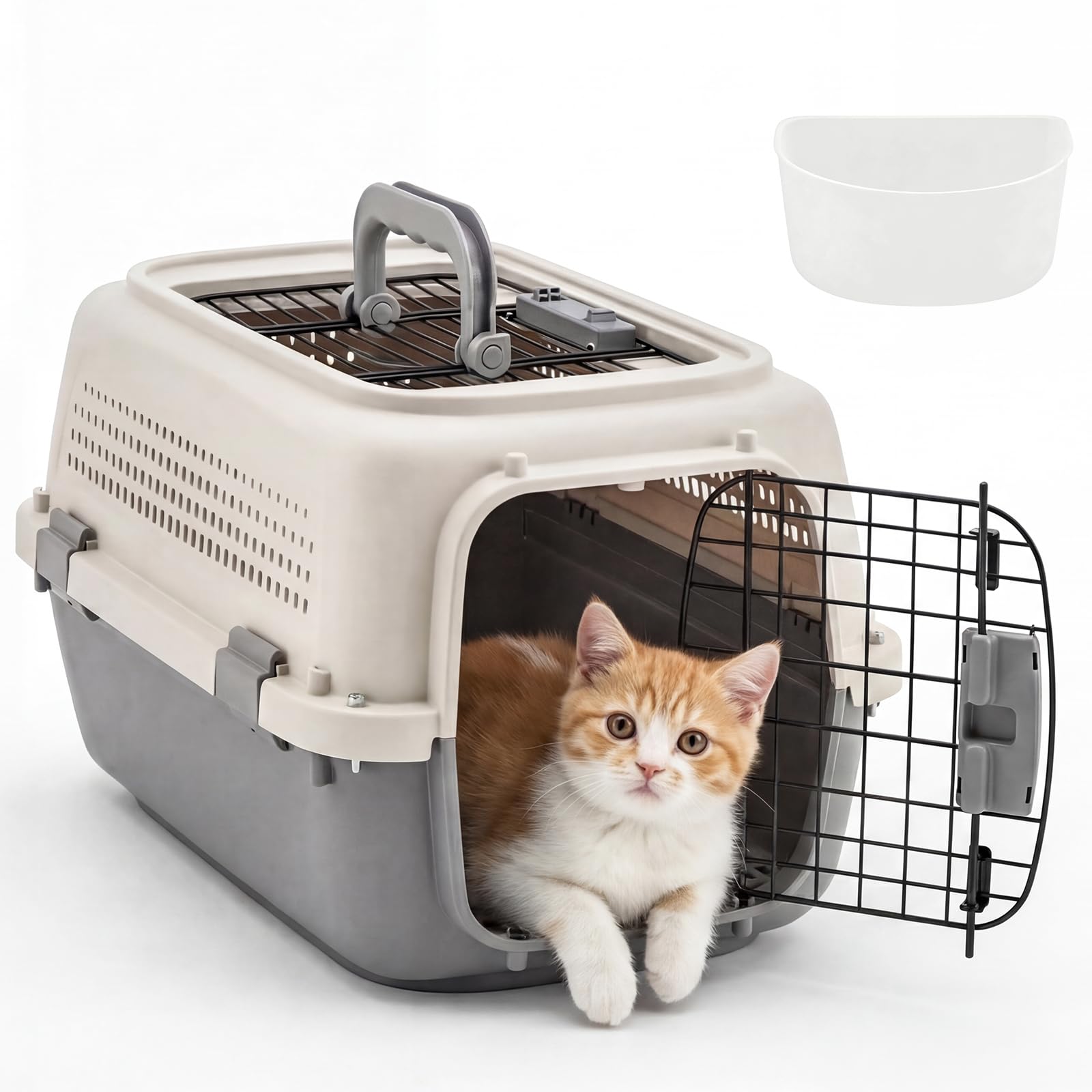 Transporteur de voyage à deux portes Verrouillages sécurisés à l'entrée supérieure Ligne d'aérogare rigide approuvée pour Cats Sm